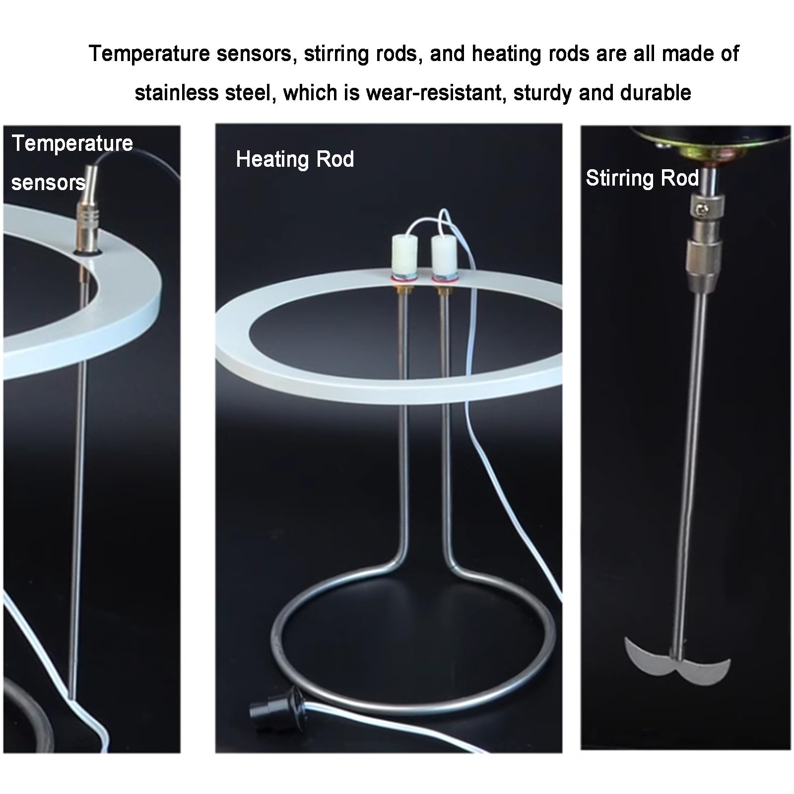 Baño María De Laboratorio, Recipiente para Baño María De Temperatura Constante con Recipiente De Vidrio, con Agitador (2500 RPM), Varilla De Calentamiento, Sensor De Temperatura