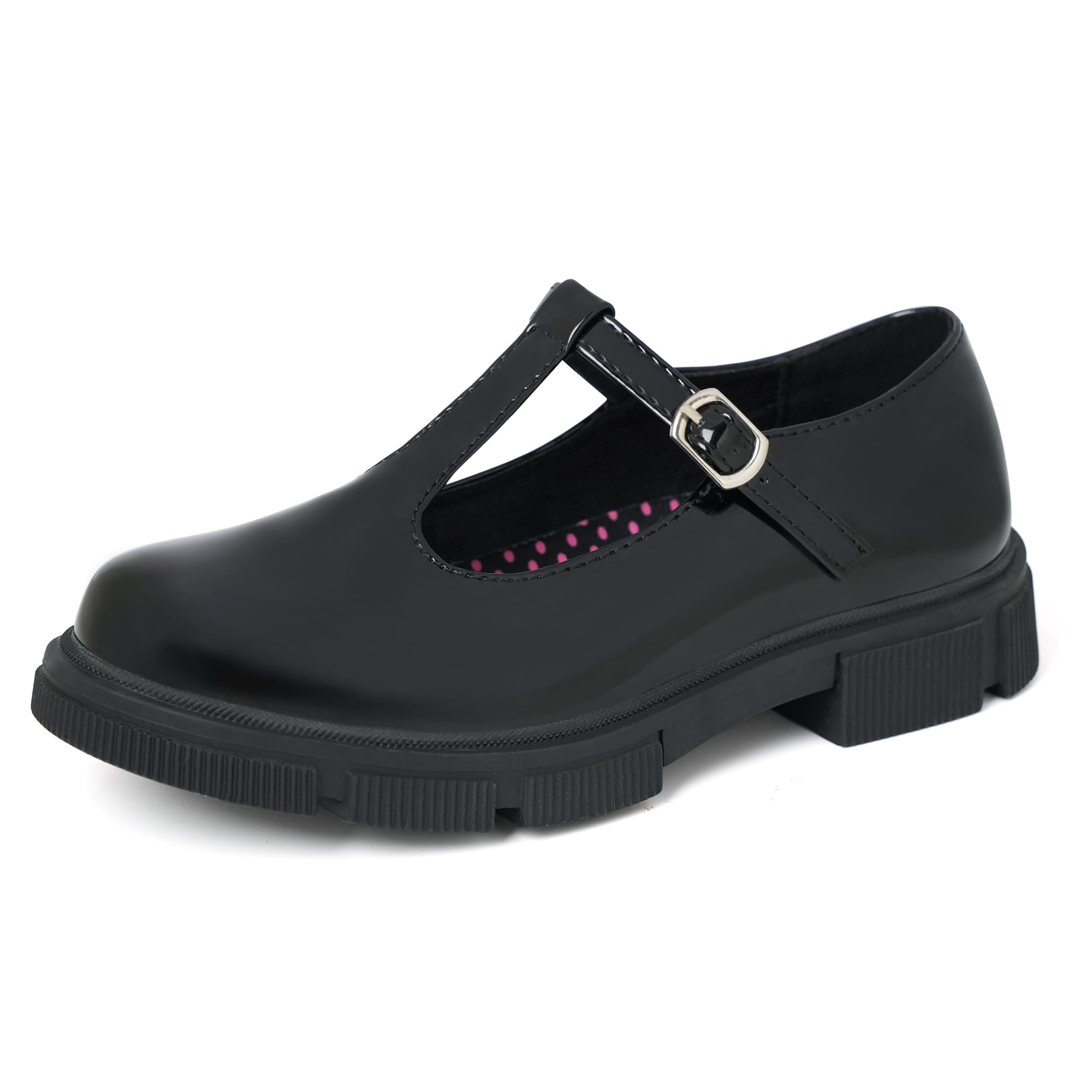 JABASIC Girls School Uniform Dress Shoes T-Strap Mary Jane Flats
