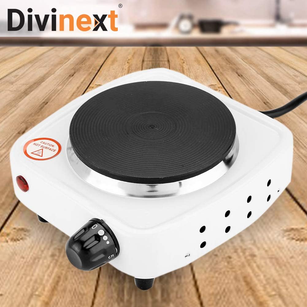 Divinext 500W Electric Single Hot Plate Induction/Cook Pot Stove (White)