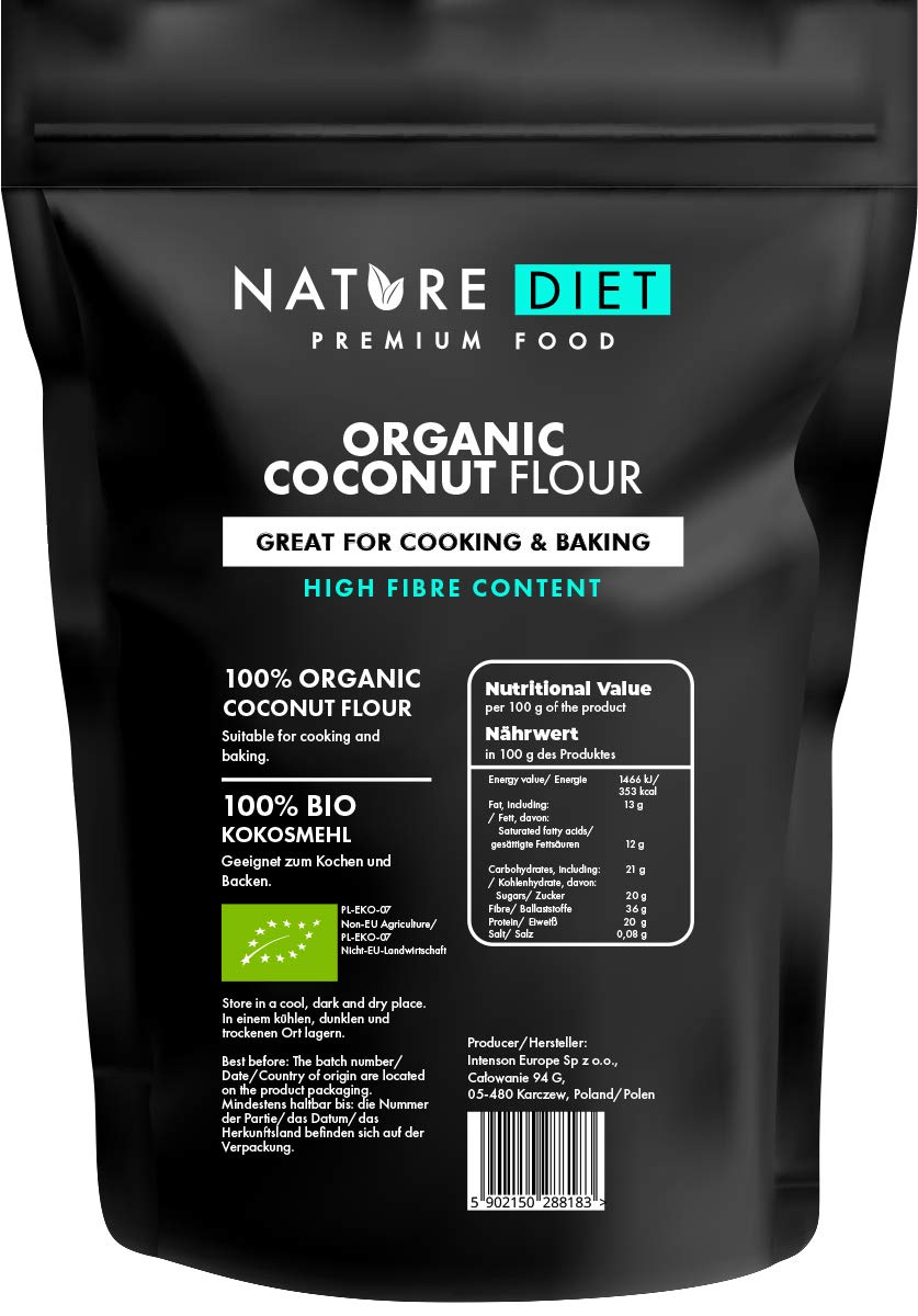 Nature Diet - Organic Coconut Flour 1000g , Gluten-Free , GMO Free , For Baking