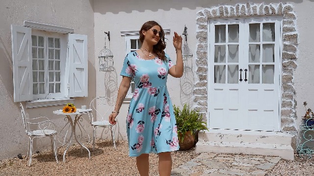 Vestido Mujer Vestido Largo Floral Con Mangas Abullonadas Para