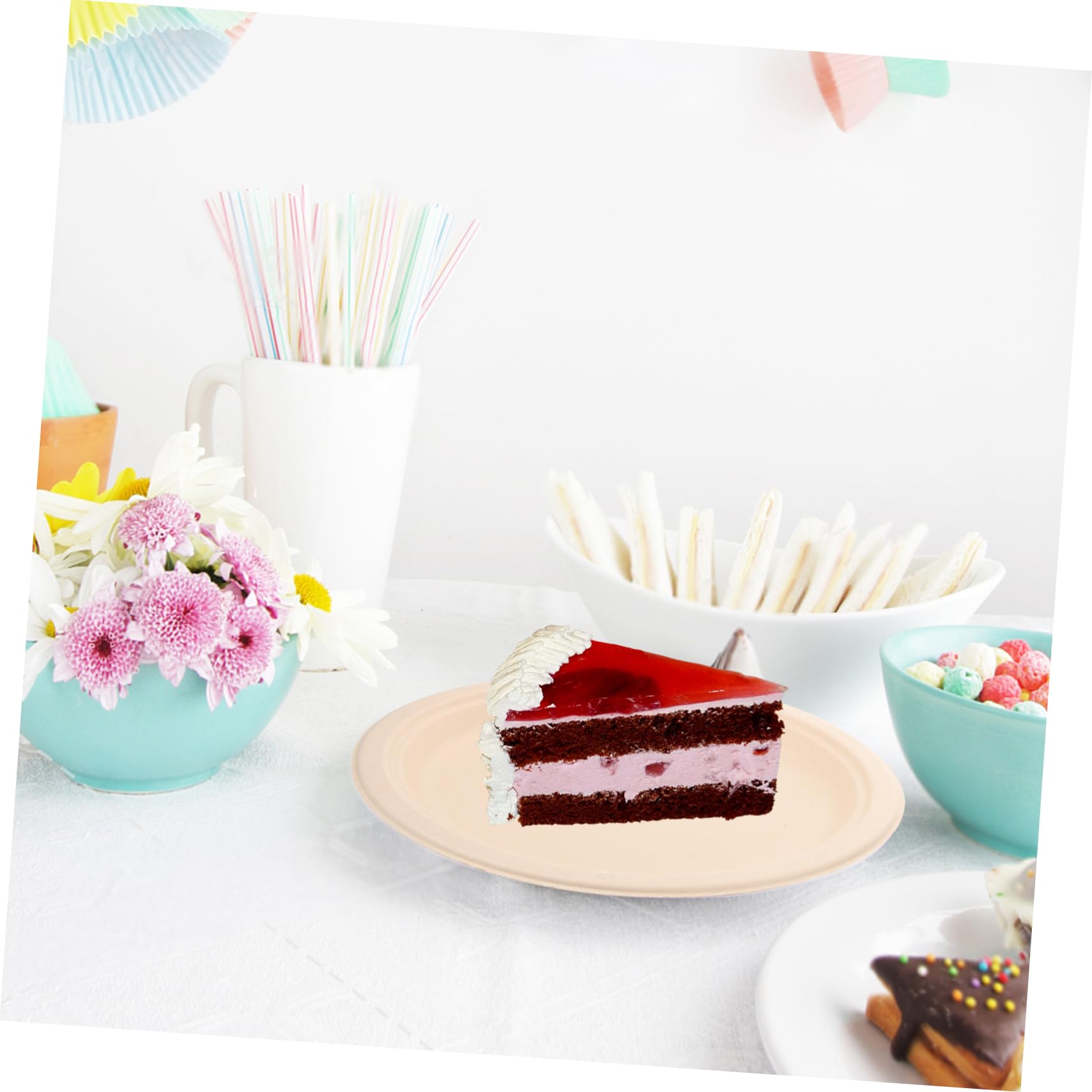 BESTYASH 50piezas Platos De Papel Para Catering Platos Para Tartas y Vajillas Para Fiestas Para Decoraciones De Cumpleaños y Eventos De Catering