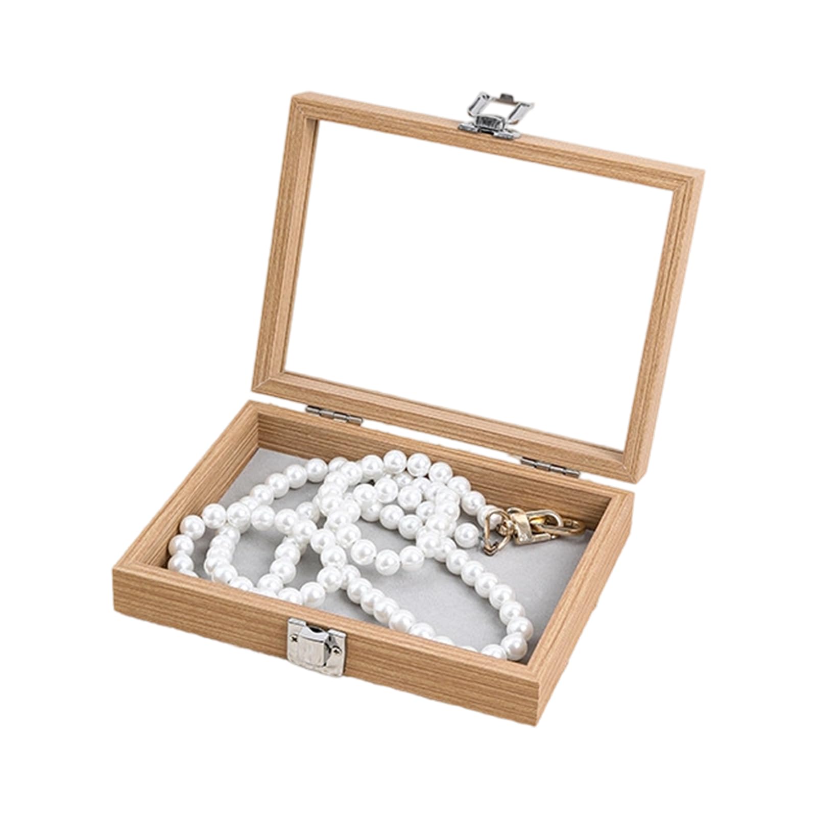 YPBEW Wood Jewelry Case with Covers Necklace and Rings Organiser with Dustproof Lid Elegant Women Accessories Storage Box Jewelry Holder