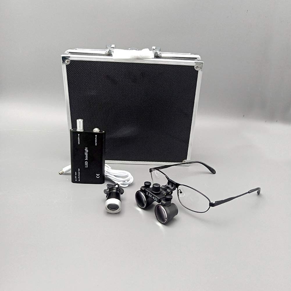 Lente di ingrandimento portatile con lente di ingrandimento 2,5X e 3,5X, lente ottica da 420 mm e luce LED da 3 W.