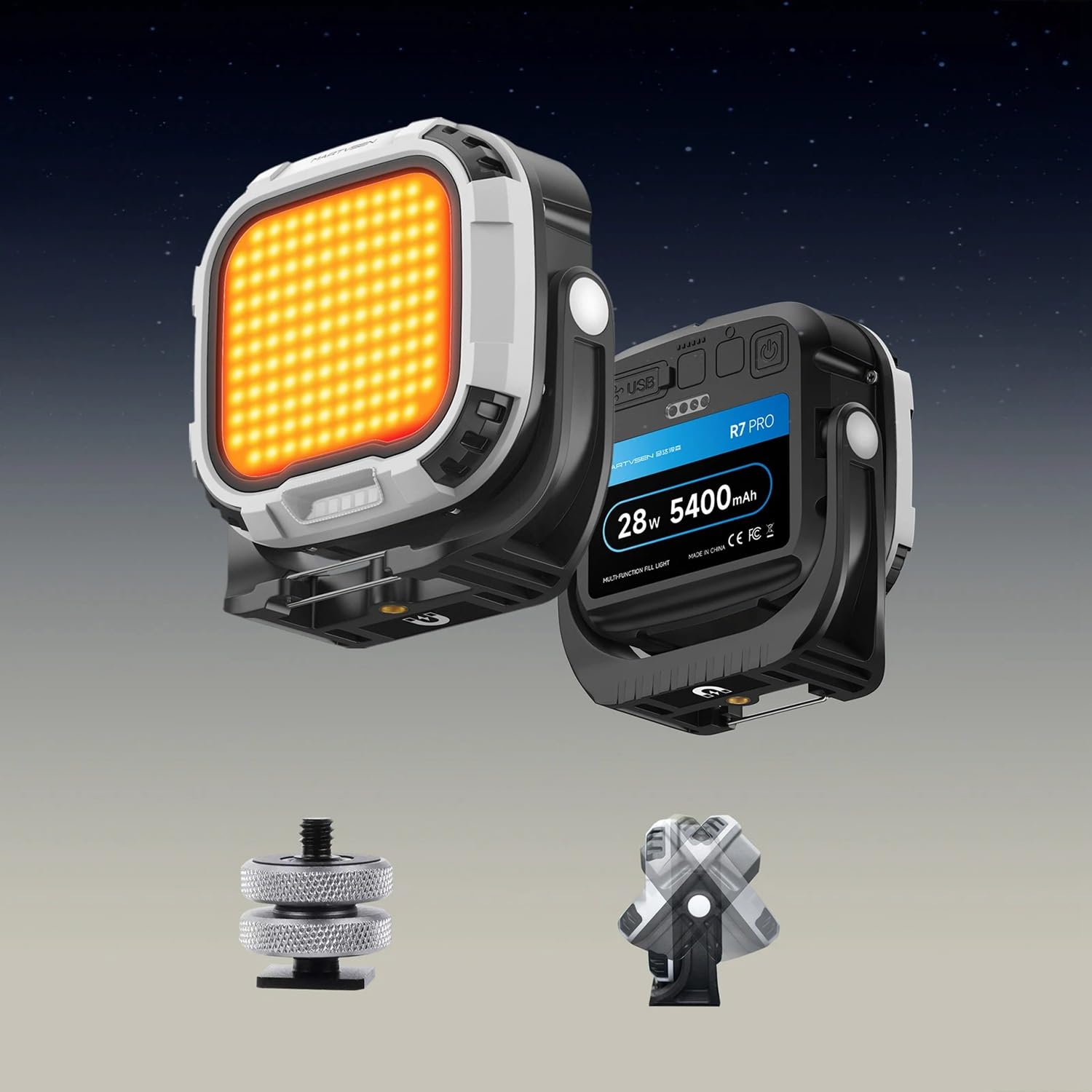 Luce Della Macchina Fotografica 28W Magnetica Luce Rossa Maniglia 2700K-6500K Cold Shoe per la Registrazione Video