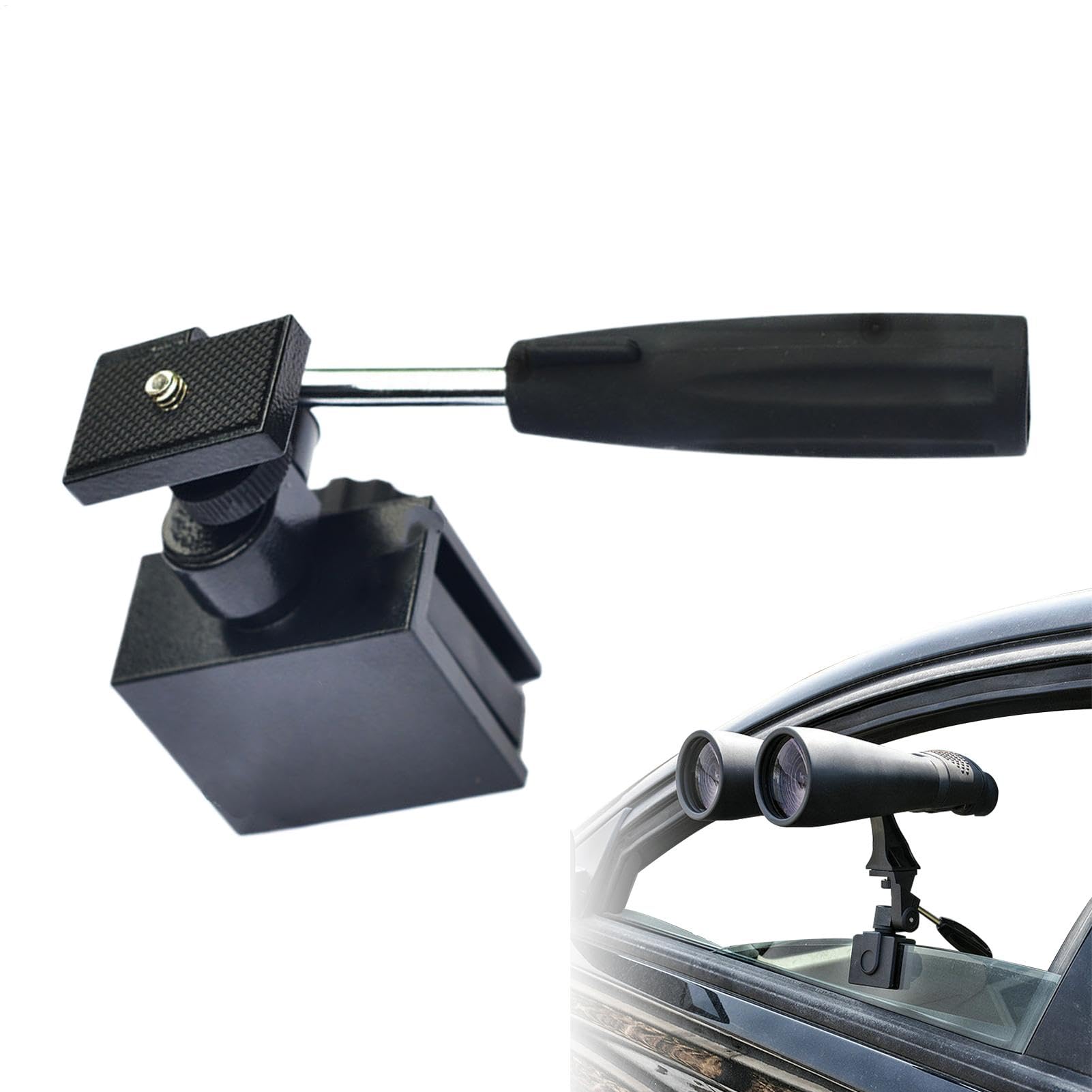Uchwyt okienny lunety, regulowany zacisk szyby samochodu, wytrzymały metalowy adapter, śruba statywu 1/4, bezpieczny teleskop i uchwyt kamery do obserwacji ptaków, polowania, podróży