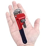 Small Pipe Wrench, 6 Inch Straight Adjustable Mini Pipe Wrench Heavy Duty for Tight Spaces