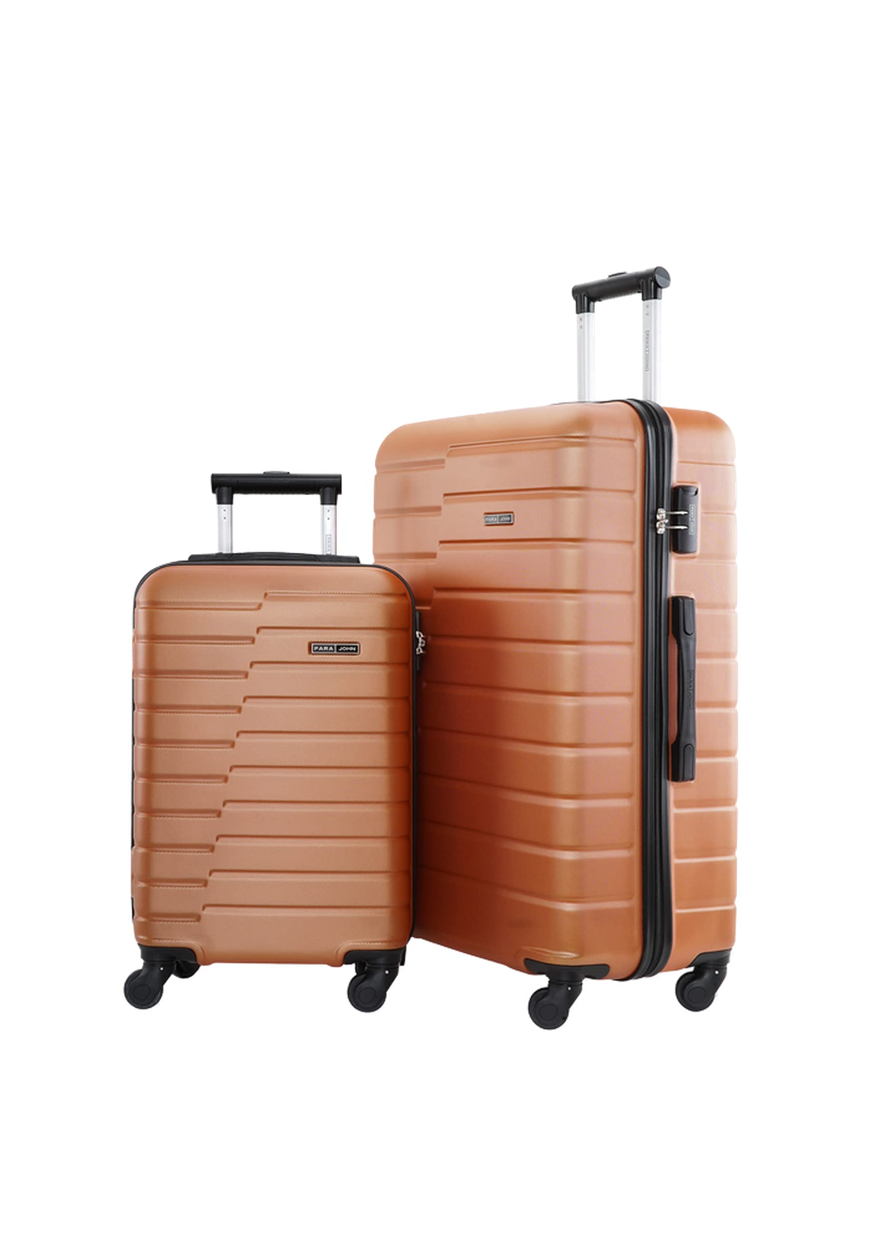 POPGLIDE Series Luggage Lightweight ABS 4 Wheels Trolley Hardsided Travel Suitcase (Orange, 20 inches and 28 inche)