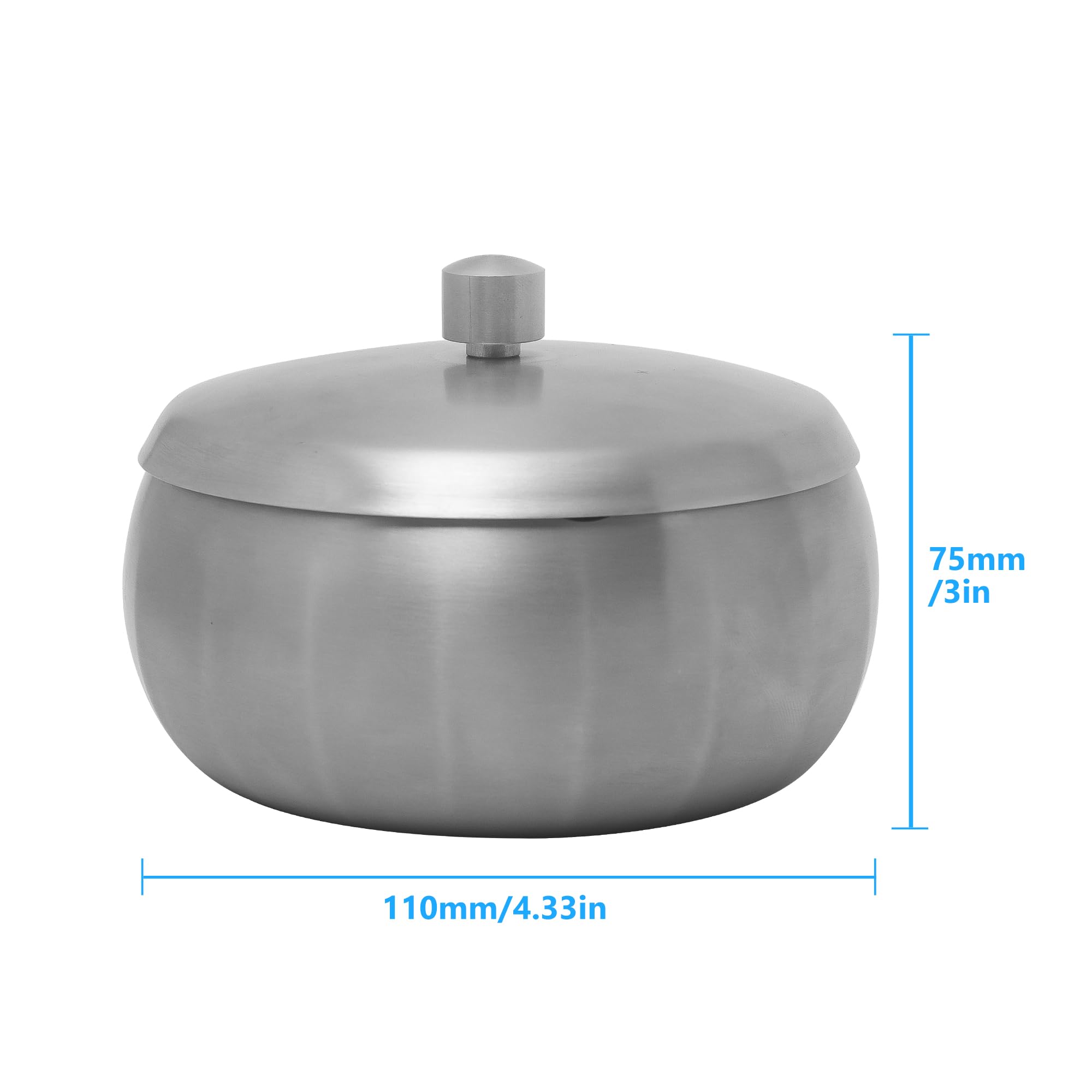 Edelstahl Aschenbecher Mit Deckel - Winddicht, Silber - Ideal Für Garten, Bar & Balkon