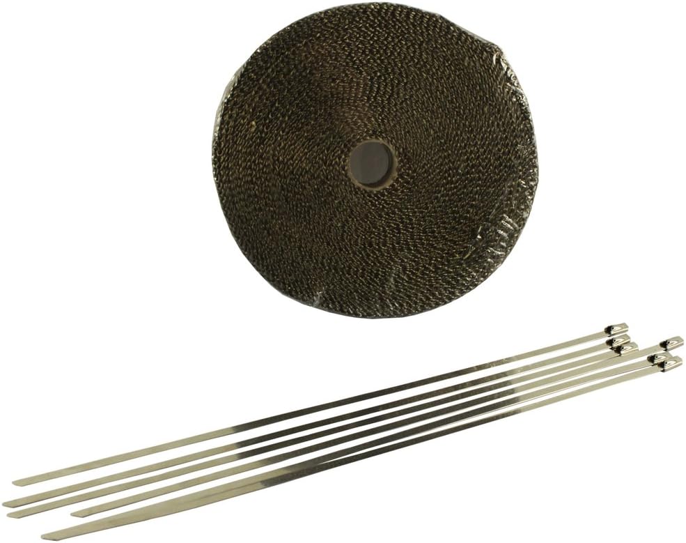 JDMSPEED New Heat Fiberglass Exhaust Pipe Header Wrap Tape Titanium Lave 1"x50Ft Foot Roll