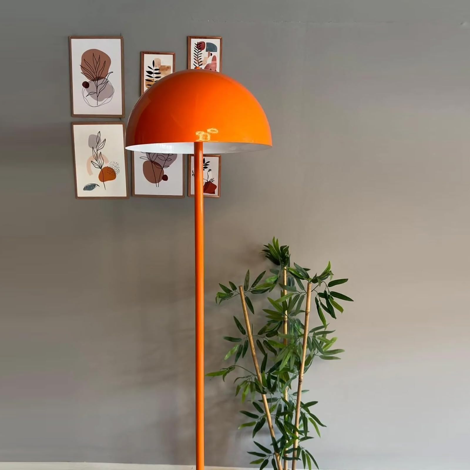bamyum Gorkiede Lampada da Terra in Metallo, Lampada da Terra per Soggiorno, Camera da Letto, Camera dei Bambini con Attacco E27, Larghezza 40 cm, Arancione