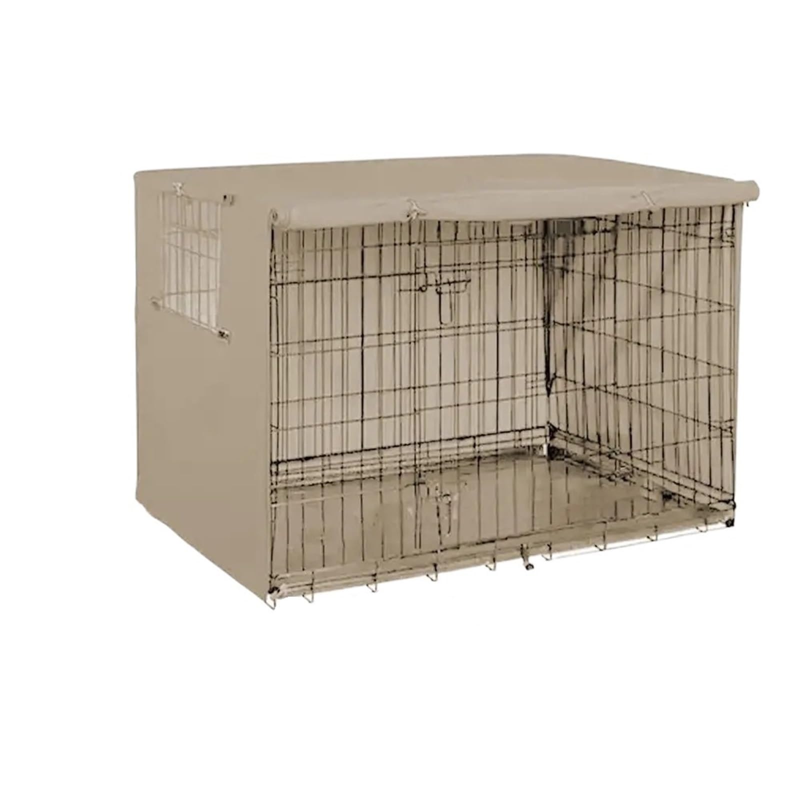 Puyen White Oxford Cloth Dog Kennel Cover Waterproof Windproof Pet Crate Protective Dog Kennel Cover Universal Fit For Indoor Outdoor Crates(,124.5X79x84 Cm)