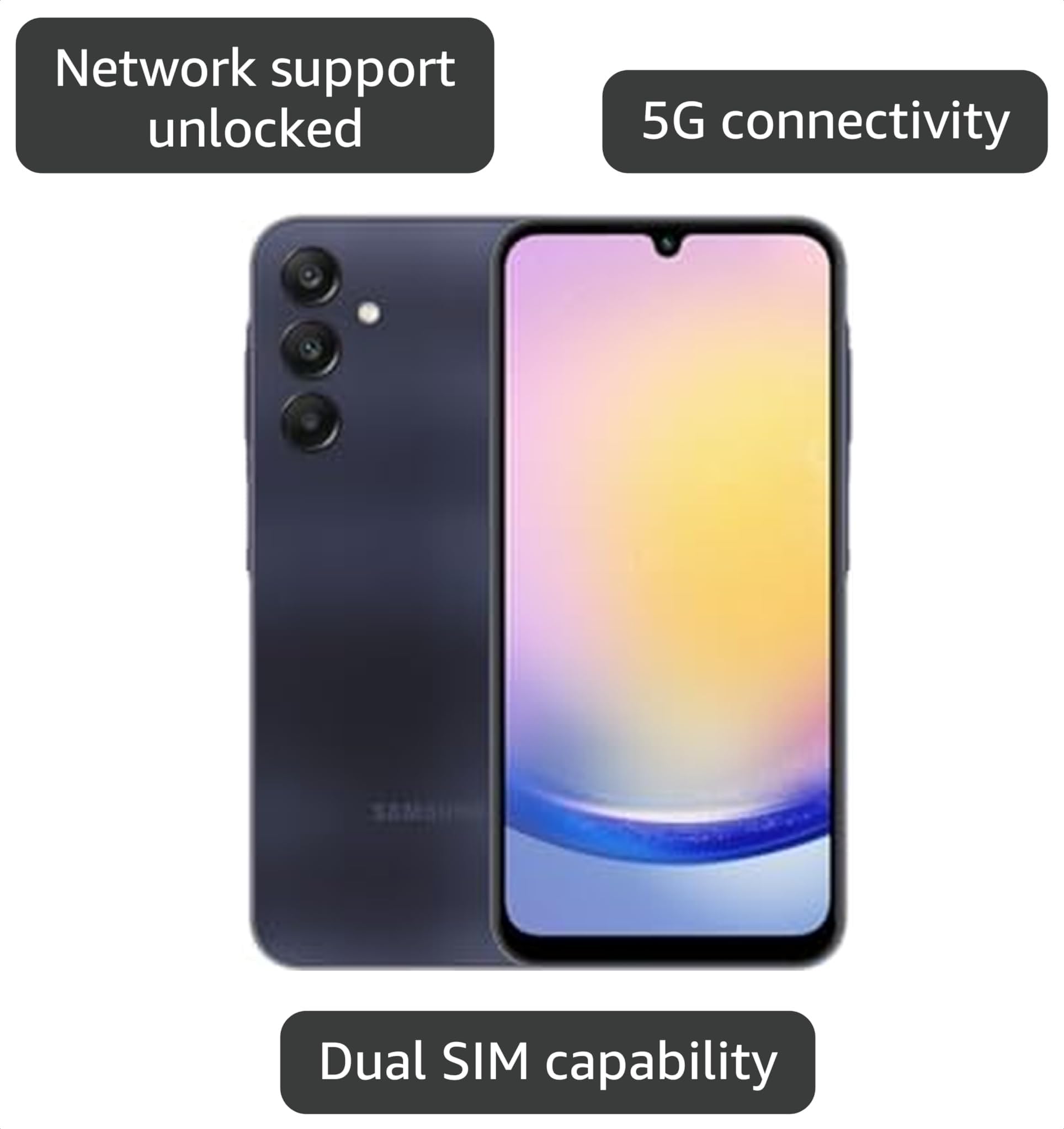 Amazon.com: Samsung Galaxy A25, 128GB, Black - Unlocked (Renewed