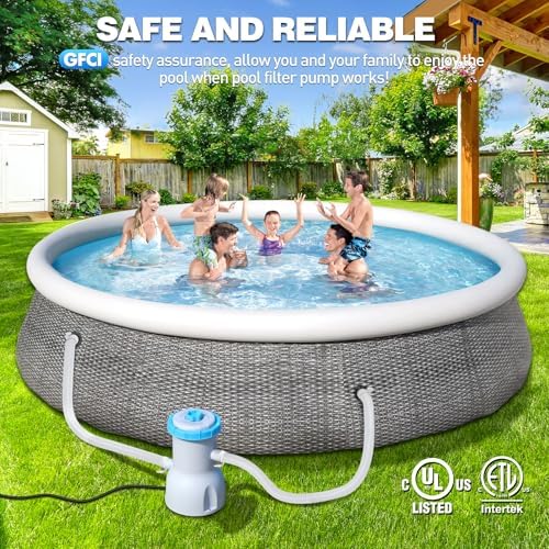 LuxBlue 800 GPH Above Ground Pool Filter Pump, Energy-Saving Pool Cartridge Filter Pump | Dual Action: Accelerate Water Flow & Capture Debris Quickly - Improve Water Clarity | Easy to Setup & Maintain - 5