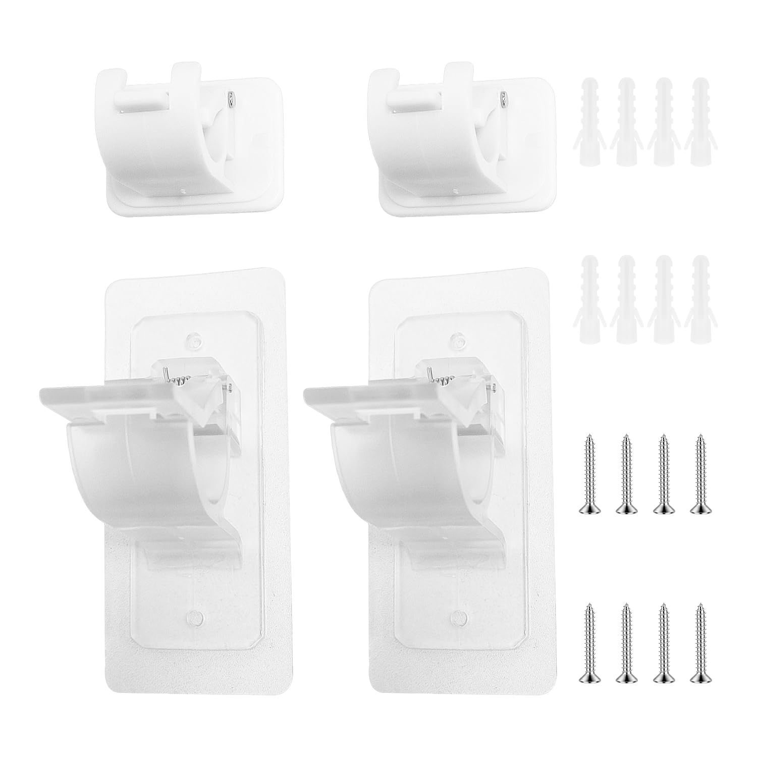 Ubsiuh Transparent 4-Piece Curtain Rod Bracket, Self-Adhesive Bracket, Curtain Installation Tools, Curtain Fixing Accessories, And Home Accessories.