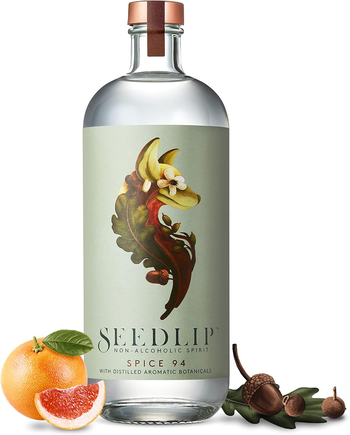 Seedlip Spice 94, erfrischend-alkoholfreie Gin-Alternative, mit Grapefruitgeschmack, kalorienfrei & zuckerfrei, für nicht-alkoholische Cocktails, 0,0% Vol, 700ml Einzelflasche