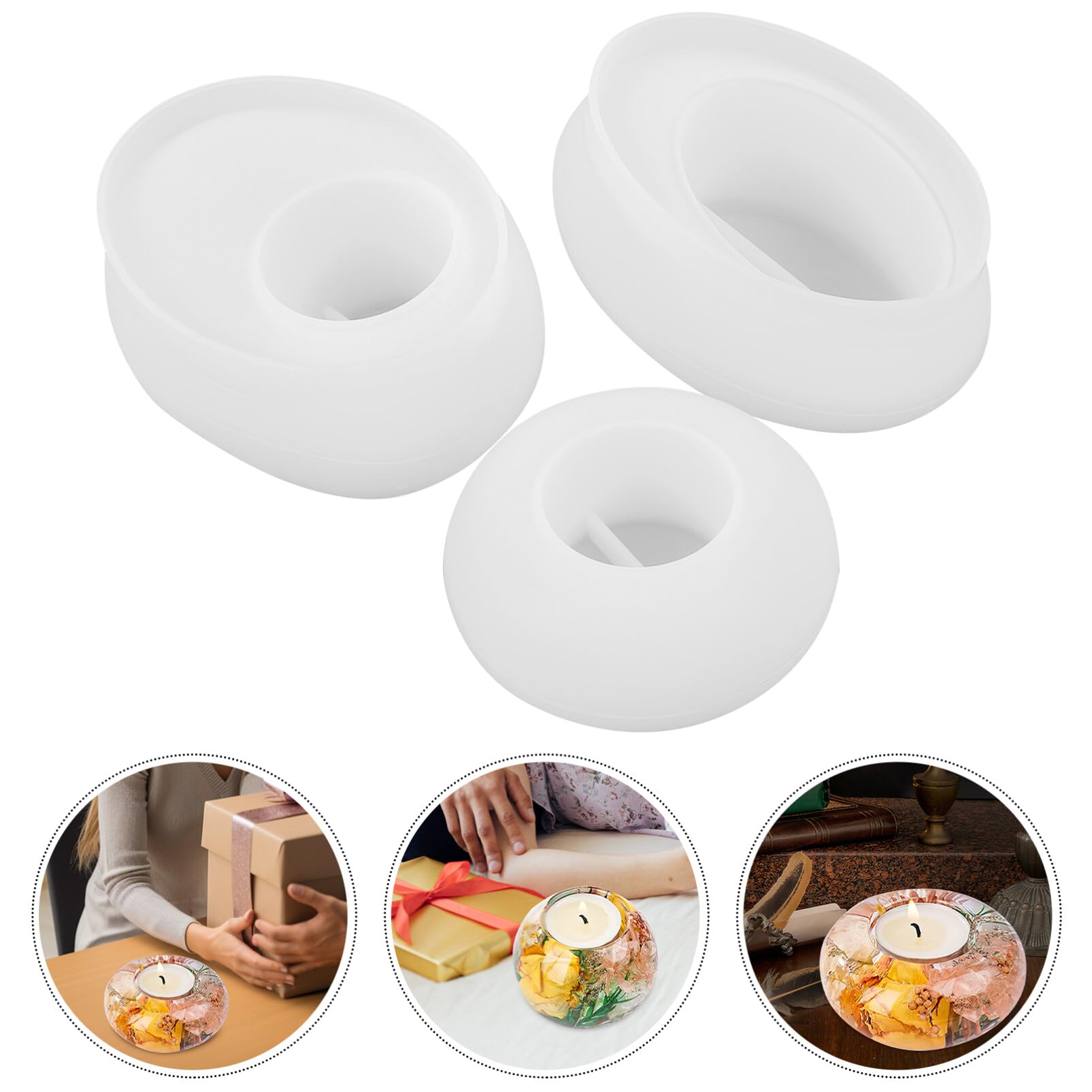 Stampo in Silicone per Candele Portacandela Fai da Te 3 Pezzi