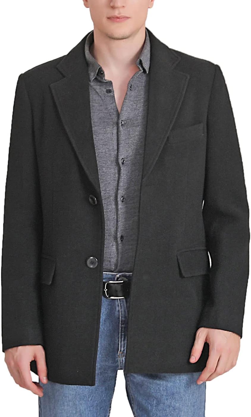 BGSD Men Duke Cashmere Wool Blend Single Breasted Walking Sports Coat (Also available in Big and Tall)