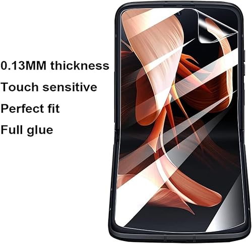 Miniatura 6 de (2 juegos de 4 unidades para Moto Razr Plus 2023, paquete de 2 protectores de pantalla interiores + 2 protectores de pantalla exteriores de película