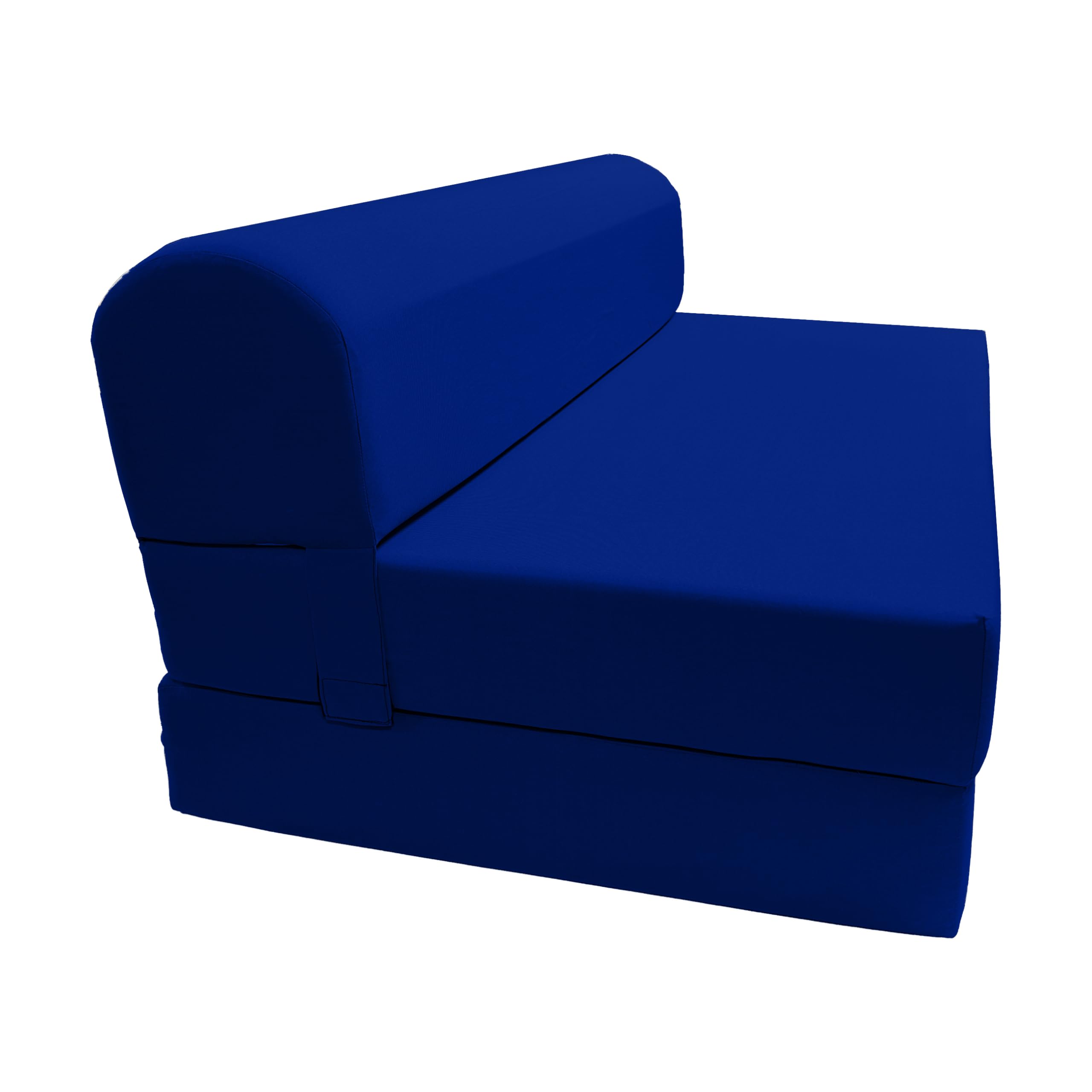 D&amp;D Futon Furniture Sleeper Chair Folding Bed, Studio Sofa Guest Folded Mattress, High Density Foam (72 x 48 x 6, Royal Blue)