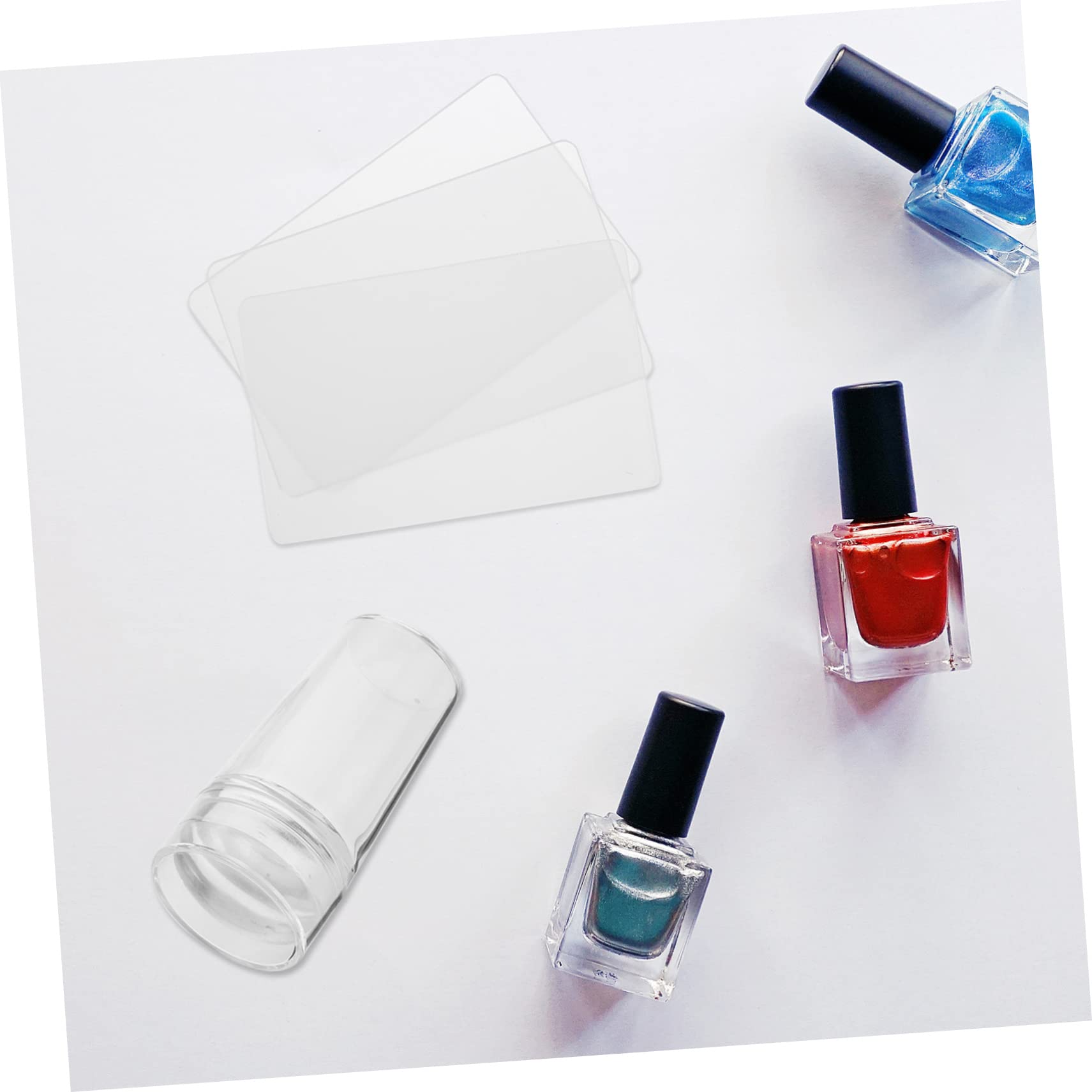 12 Set Timbro in Silicone Per Nail Art Strumento Per Stampare Le Unghie Timbro Per Unghie Raschietti Per Manicure in Silicone Unghia Morbida Gel Di Silice Testa Morbida Maneggiare