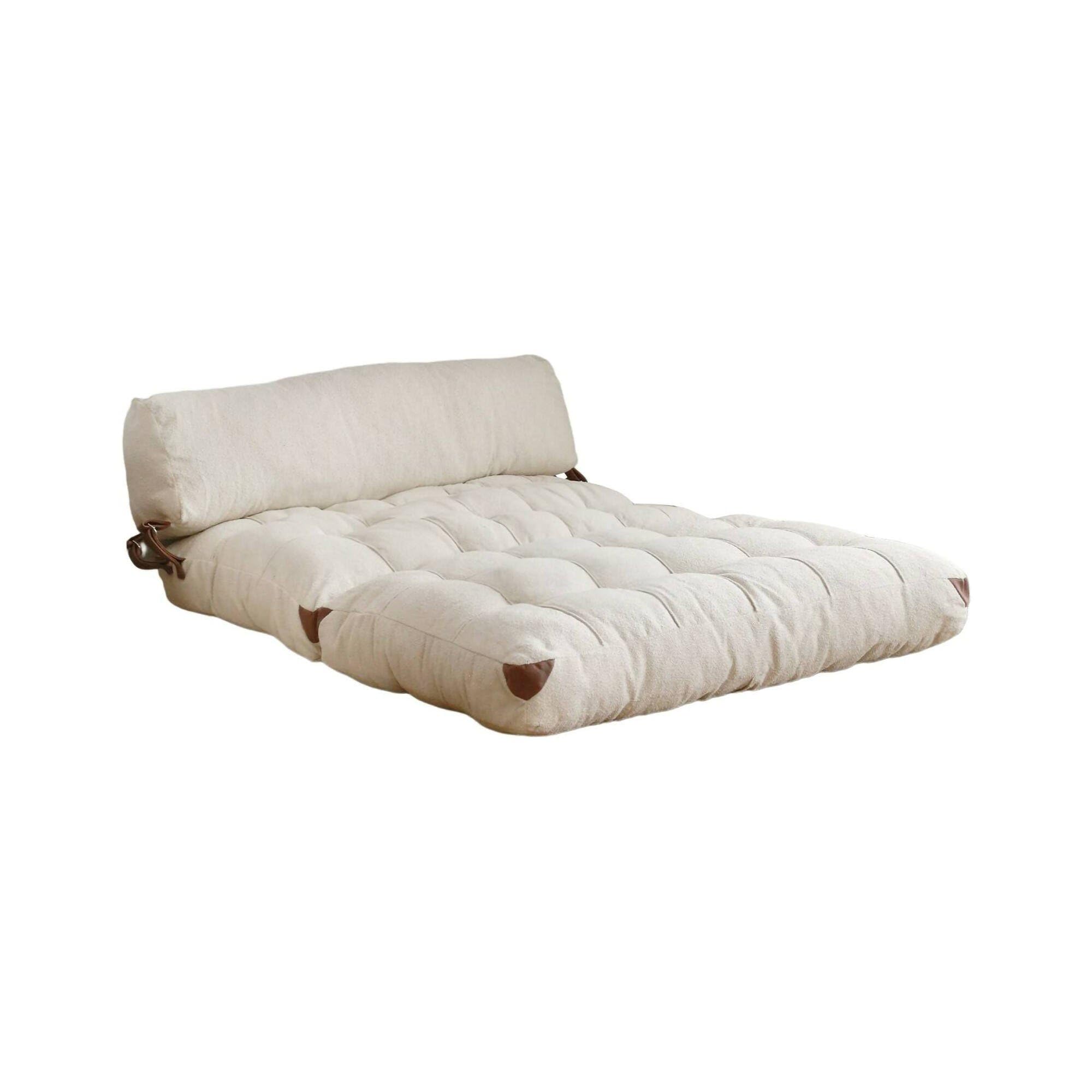 Dmora - Divano Letto 2 posti Dysnomia, Sofà trasformabile, Divanetto per Ospiti, Poltrona Letto, 120x75 h79 cm, Crema