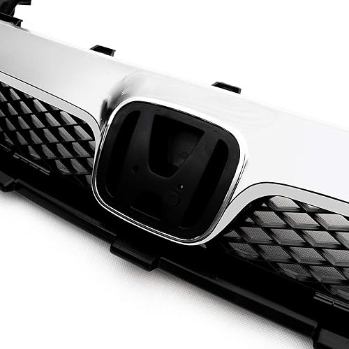 Miniatura 7 de CROSSDESIGN Upper Grill Rejilla de parachoques delantero compatible con Honda Civic Sedan 2009 2010 2011 4DR, borde cromado negro