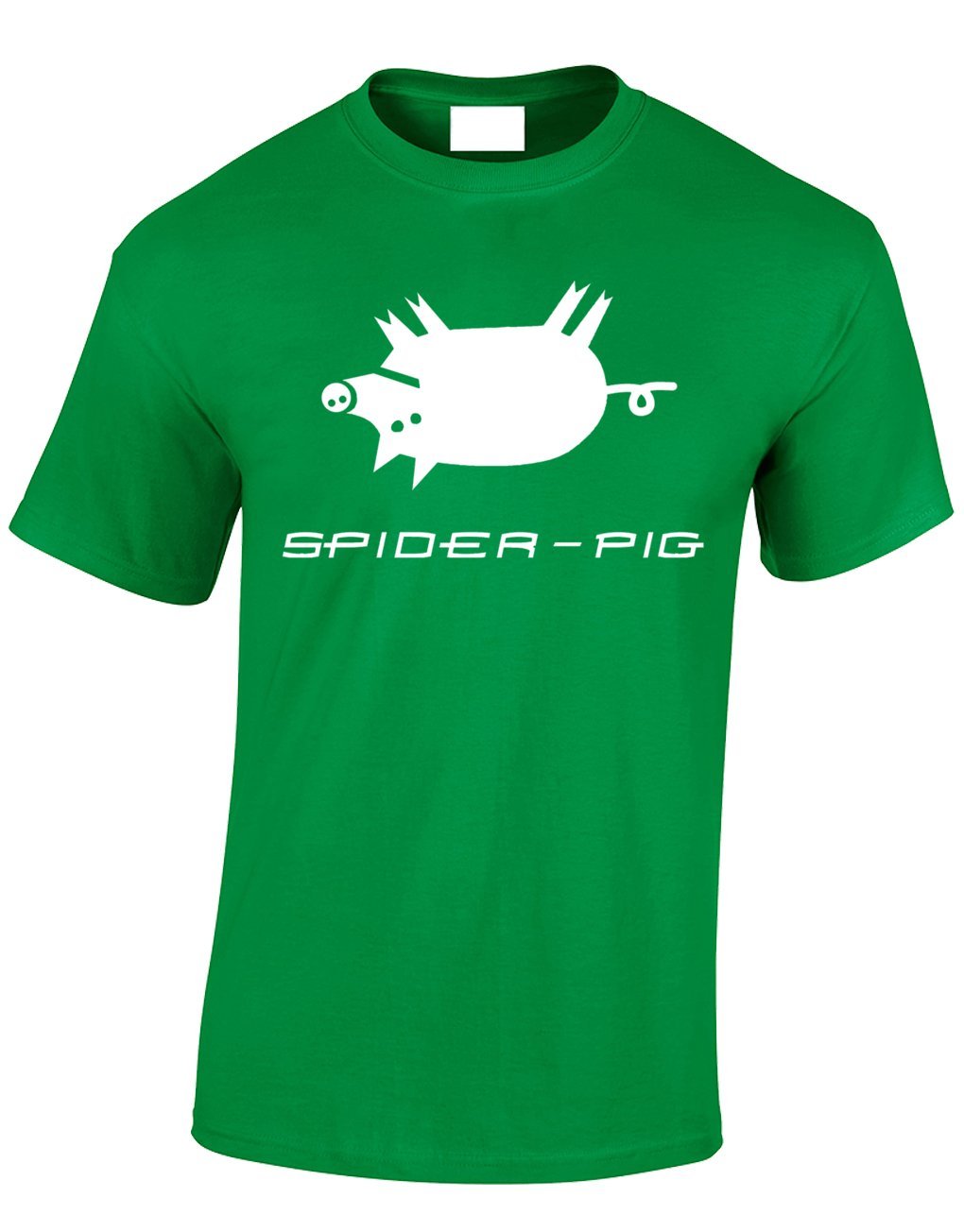 Crown Designs Spider Pig Comedy TV Show Inspired for Men & Teenagers T-Shirts Tops - Green/Small