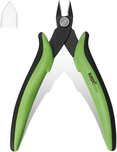 Alicates de corte al ras micro KATA, cortador de alambre de precisión de 5 pulgadas, alicates de corte lateral antideslizantes para electrónica,