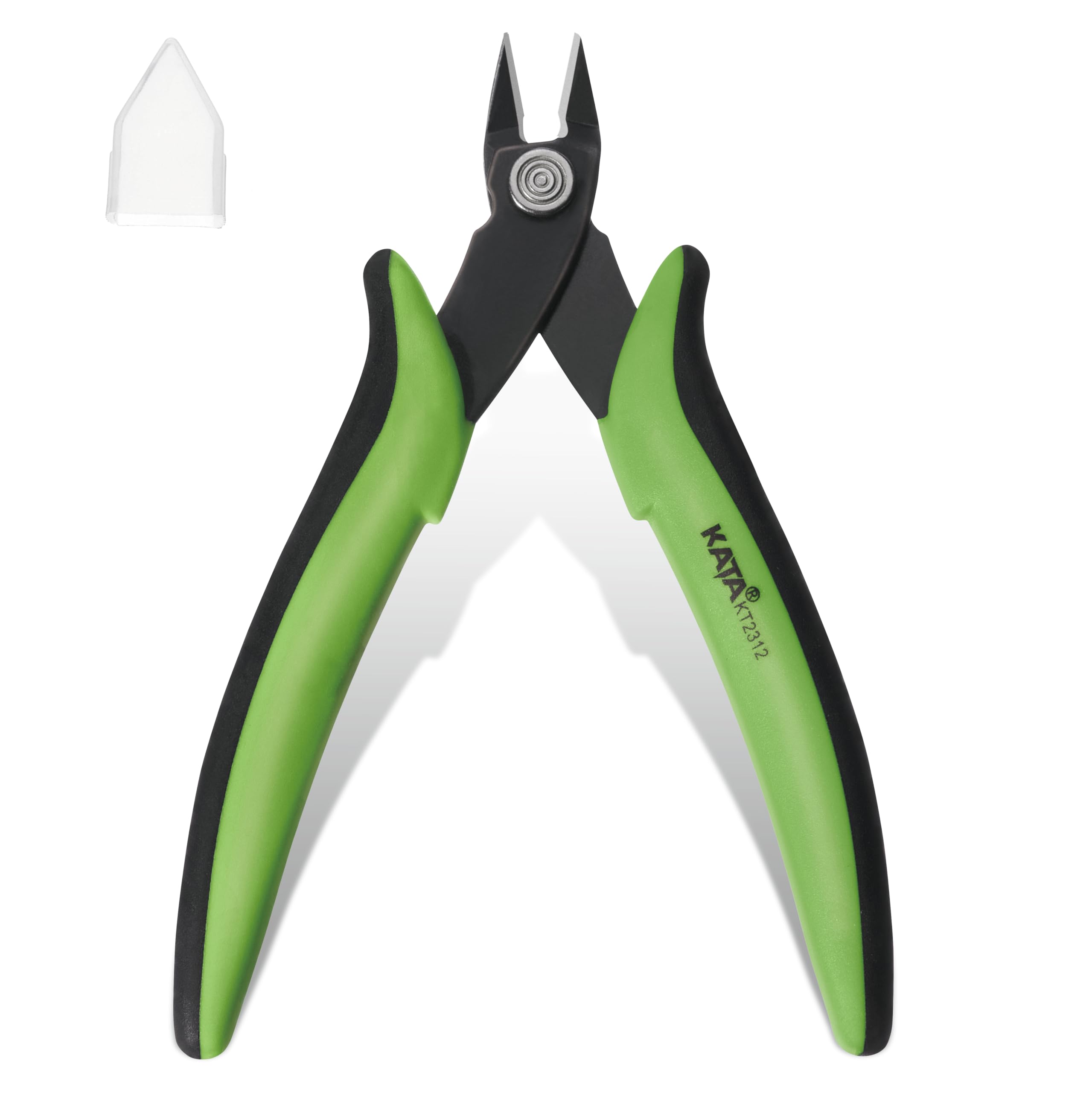 KATA Micro Flush Cutters, 5-inch Precision Wire Cutter, Anti-Slip Side Cutting Pliers for Electronics, Zip Ties, Copper Wire