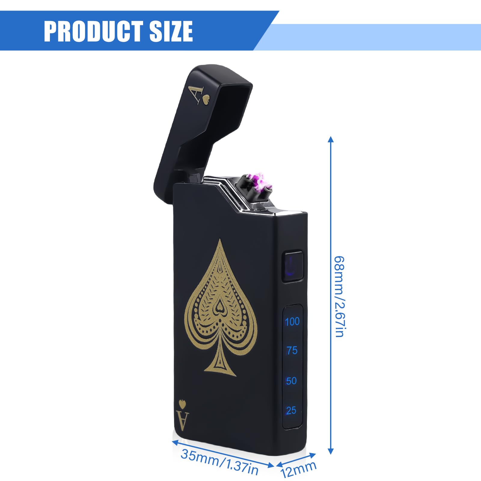 Briquet Electrique Rechargeable USB-C Briquet Arc Electrique avec Affi Briquet Electrique Rechargeable USB-C Briquet Arc Electrique avec Affi