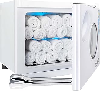 Hot Towel Cabinet 23L Large Capacity - Professional Spa Hot Towel Warmer Facial Towel Heater Salon Beauty Hotel Bathroom Home Steam Towel Warmer with See Through Window (White)