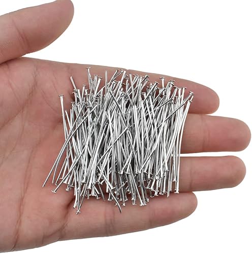 Hahiyo Alfileres de satén fino de 1.575 pulgadas de longitud, se conectan correctamente de tamaño más largo, fácilmente duradero, cabeza plana de