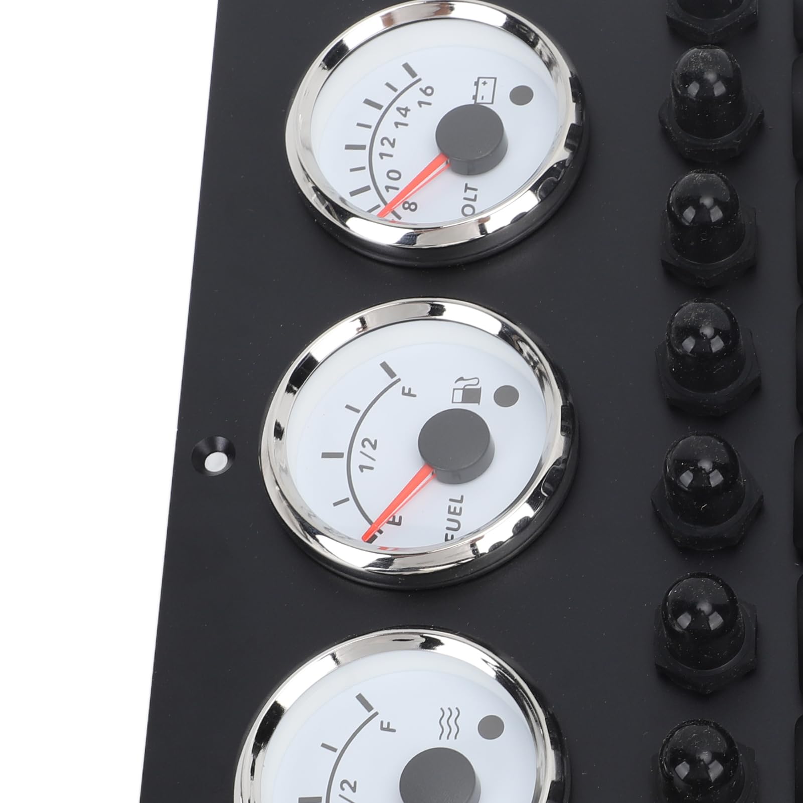 Panel de Instrumentos de Establecimiento de Calibre 3 | LED de 12 a 24V 7 Color | Nivel de Aceite Nivel de Agua Pantalla de Voltaje | Ideal para Barcos Marinos | Monitorear los