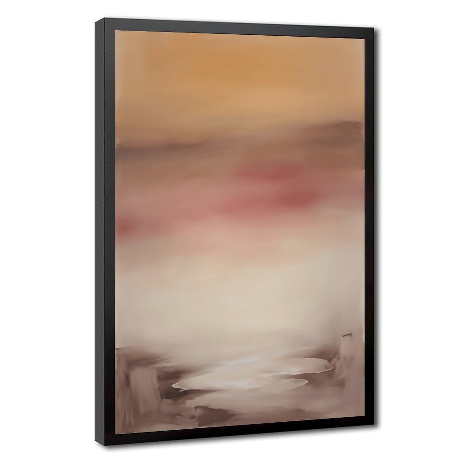 Mnyuein Tramonto caldo morbido terroso astratto e minimalista poster 1 tela poster decorazione camera da letto sport paesaggio ufficio camera decorazione regalo cornice nera 40,6 cm L x 61 cm W