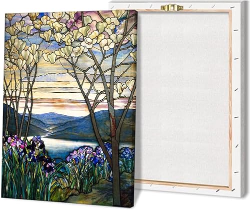 Louis Comfort Tiffany - Póster impreso de Magnolias And Irises 1905, pintura vintage, lienzo, pósteres e impresiones artísticas para decoración de
