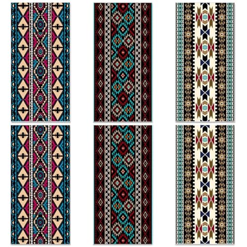 PLIGREAT 6 fogli Retro Rub on Transfers per artigianato e mobili Aztec Tribal Style Rub on Adesivi per cassettiere in legno, armadio, decorazione in ceramica, scrapbooking decorativo trasferimento
