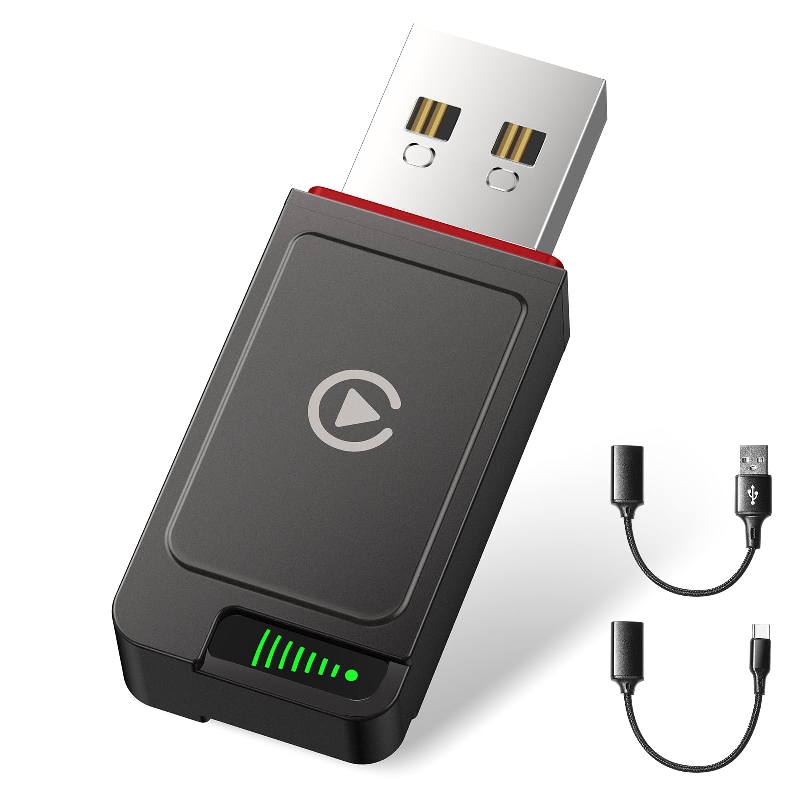 Wireless CarPlay Adapter for iPhone, Metal Housing, Convert Wired to Wireless, USB/Type-C Design for Cars with Built-in Wired CarPlay, Plug & Play, Stable & Fast, for iOS 10+ (CTC1)