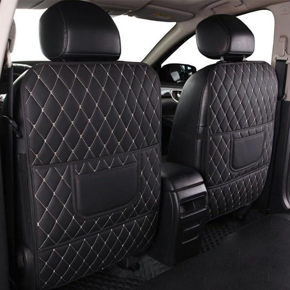 2 Pezzi Proteggi Sedile Posteriore Auto Bambini per Mercedes Benz SL Coupe/Cabriolet/Roadster, Protezione Schienale Sedile Impermeabile Anti-Kick Pad Accessori,Long-A/Black