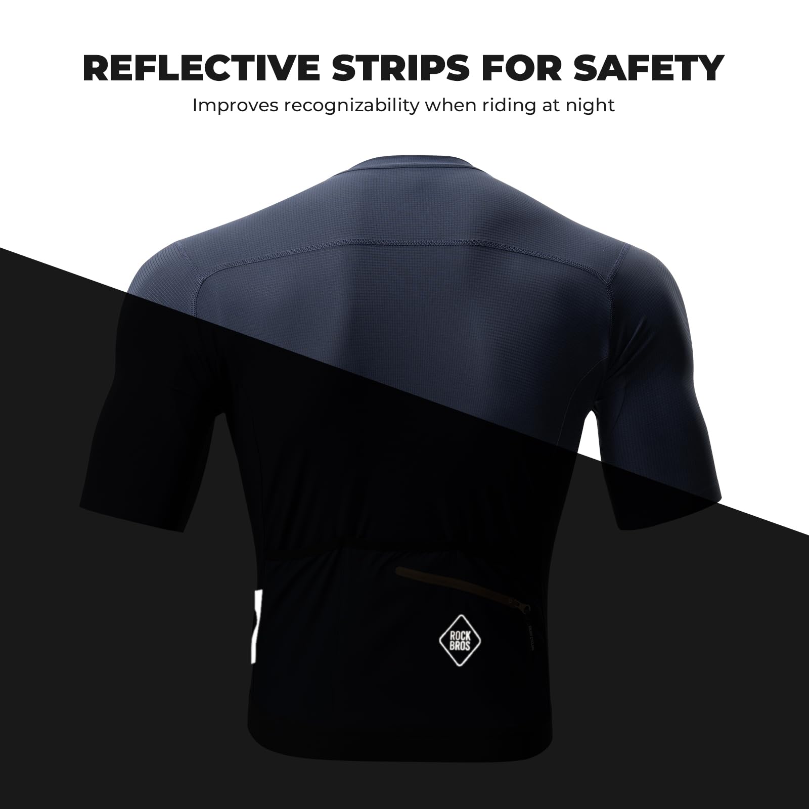 ROCKBROS Magliette da Ciclismo Uomo, Maglia da Ciclismo Corta Maniche MTB, Traspirante e Asciugatura Rapida, Abbigliamento Estiva per MTB Bici da Corsa Bicicletta