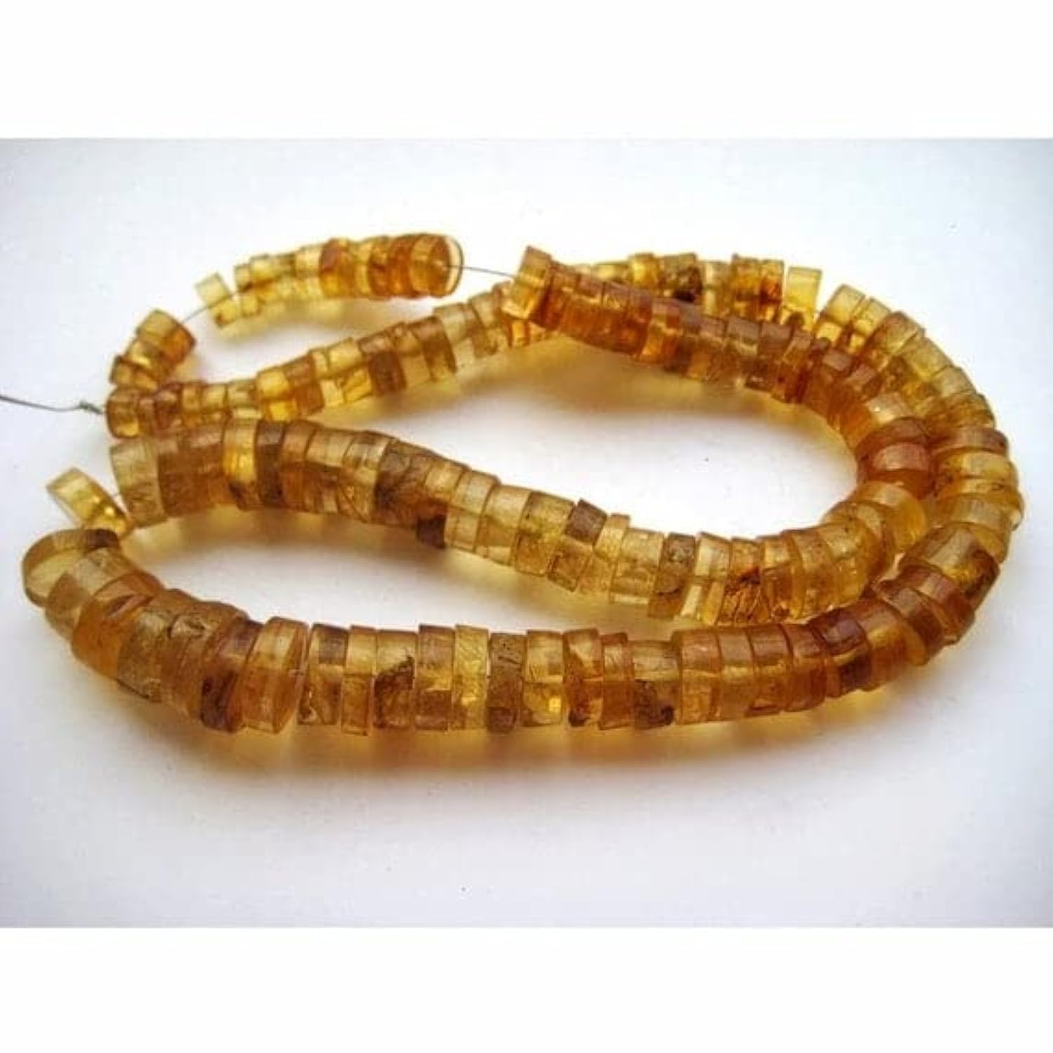 LKBEADS Bursztynowe koraliki, koraliki Rondelle, bursztyn bałtycki, biżuteria z bursztynu, koraliki z guzikami, koraliki od 6 mm do 11 mm, sznurek 18 cm