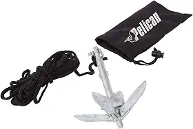 Kit de âncora compacto para caiaque, canoa, SUP, infláveis ou pequenos barcos, bolsa de armazenamento dobrável, ideal para pesca, caiaque, passeios de barco