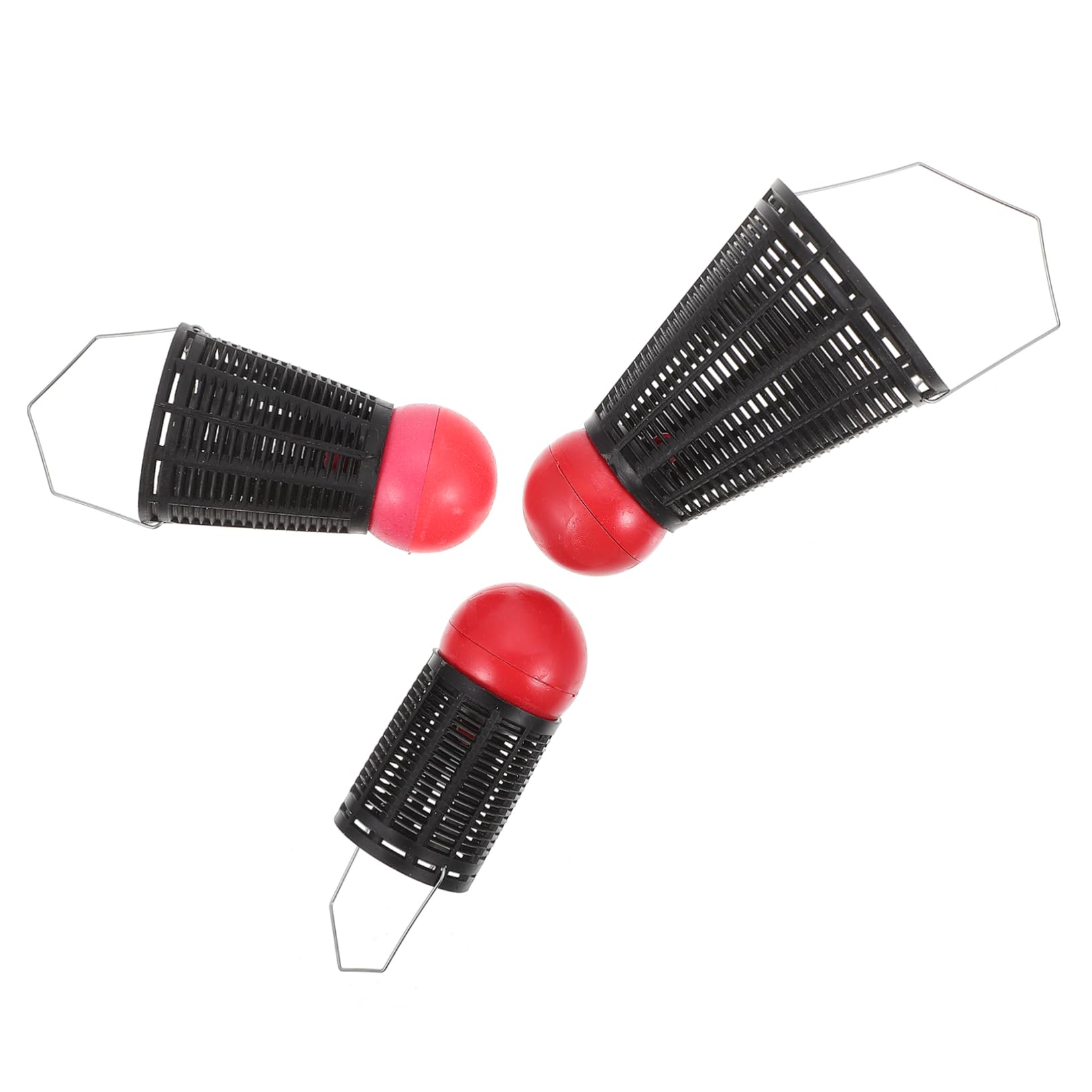 Abaodam 3Pcs Badminton Shape Fishing Bait Thrower Lightweight Portable Bait Cages for Fishing Accessories Durable Feeders for Baiting Various Fishing Environments