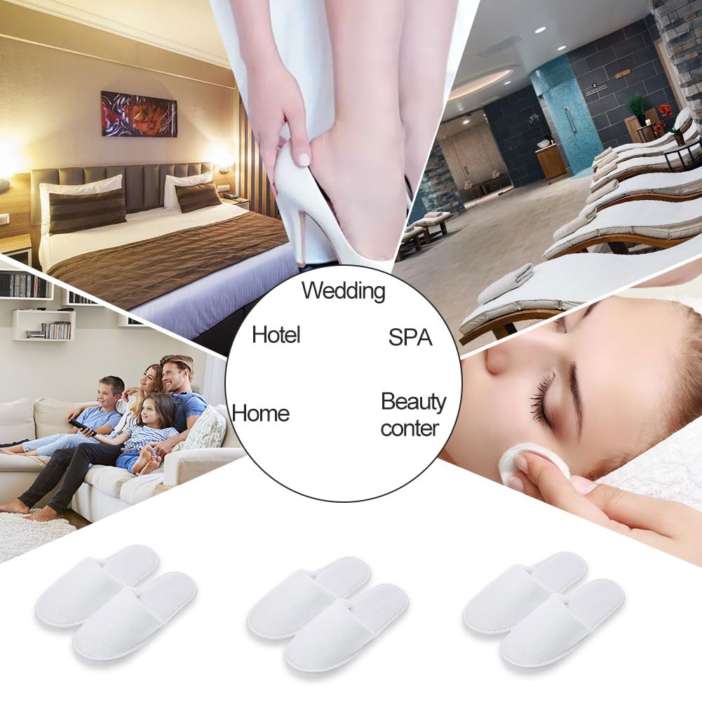 Pantofole Usa e Getta Antiscivolo, 3 Paia Monouso, Ciabatte per Ospiti Hotel, Pantofole in Spugna Premium Unisex