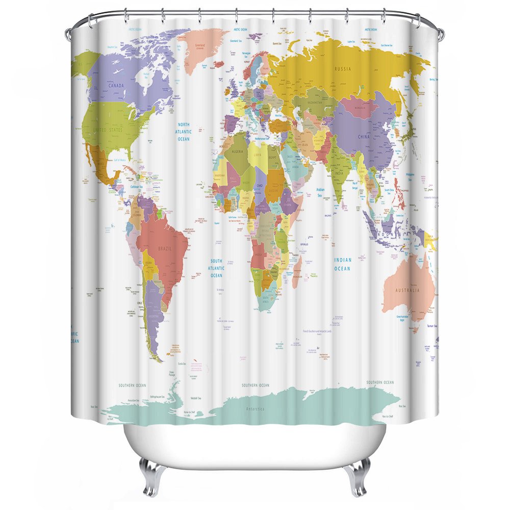 Shower Curtains World Map Curtains & Drapes 2023