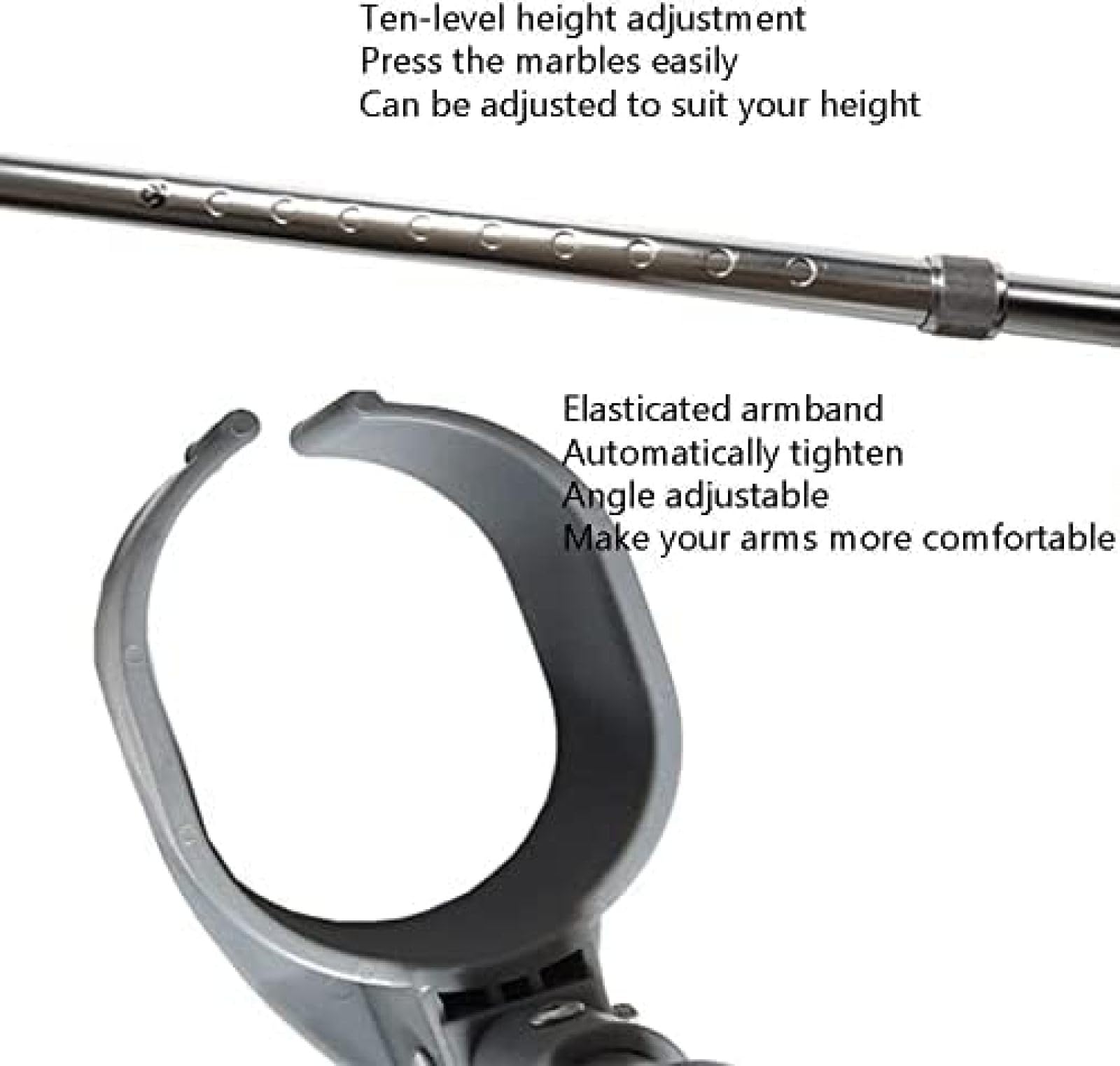 Muletas para caminar, codo, plegables, de aluminio, altura ajustable, telescópica, para antebrazo, ergonómica, ligera, ayuda para caminar