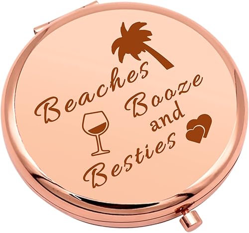 Miniatura 1 de Regalos de fin de semana para niñas, regalo para amantes de la playa, espejo de maquillaje compacto para hermanas, niñas, regalos de viaje para