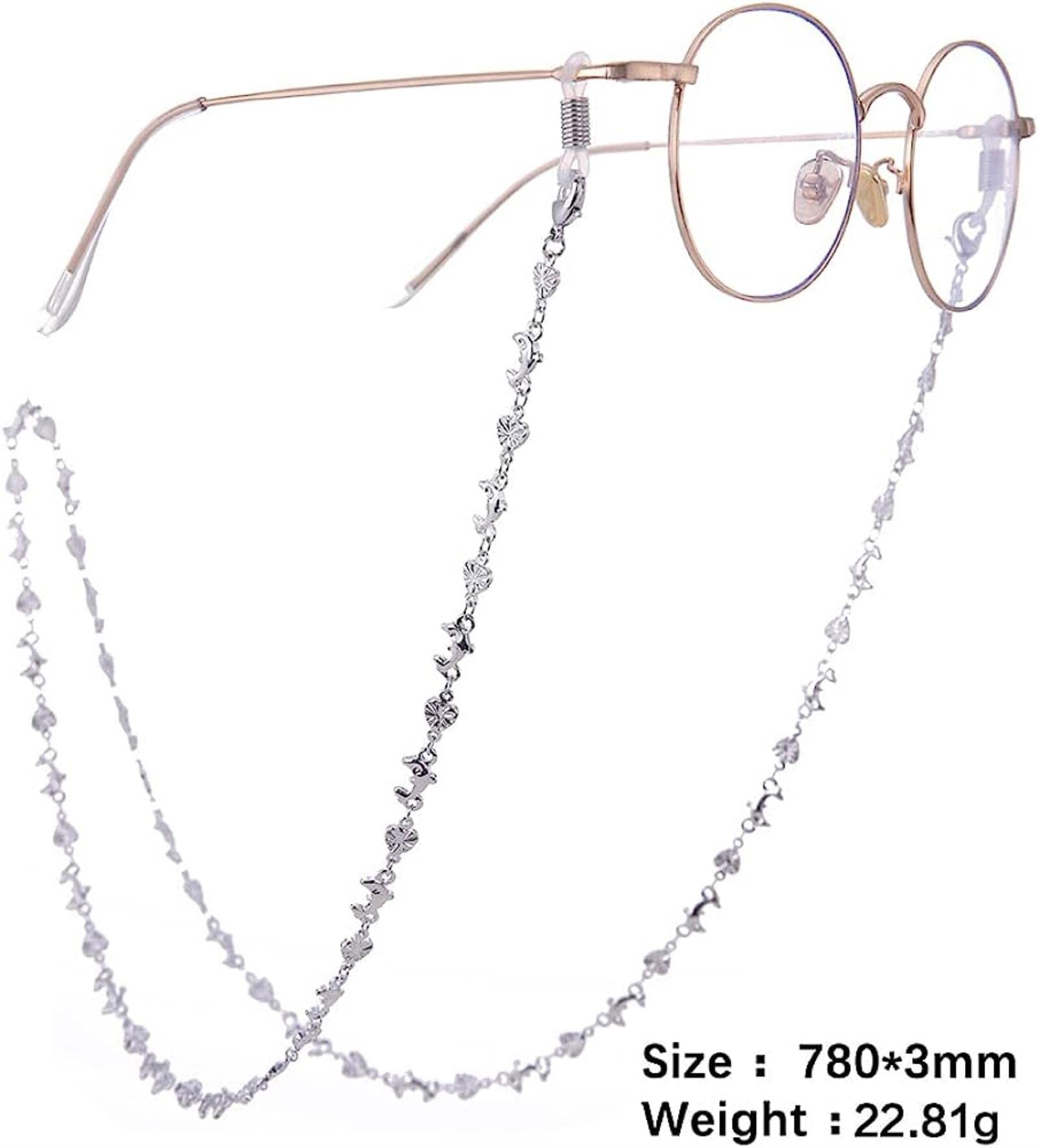 REVAHI Kupfer-Brillenkette mit Dekorationsbändern, Brillenbändern, Brillen, Sonnenbrillen, Kordel für Damen und Mädchen