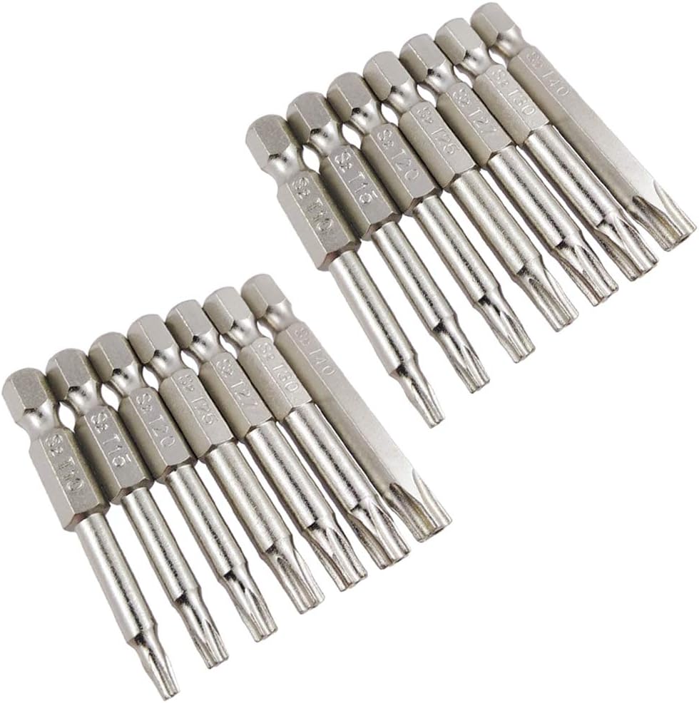 Wolfride 2 Set of 7Pcs 5 Point Torx Security Bits 5 point Star