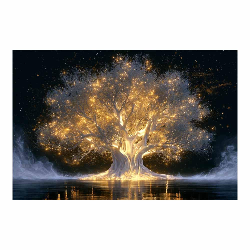 XENIOU Nature Wall Art Golden Tree Galaxys canvas painting wall art, Living Room Bedroom Hallway Stairs Decoration.(Multicolor)-70x100cm Unframed